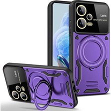 Erdo Ticaret Buğz Xiaomi Redmi Note 12 Pro 5g Kılıf Joy Lens Standlı Kapak - Mor