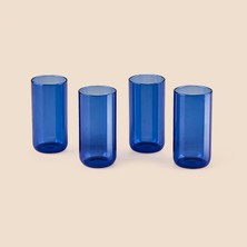 Tohana 4'lü Cam Bardak - Mavi - 460 ml