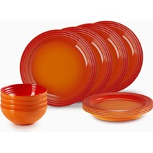 Le Creuset 12 Parça Lüks Tasarım Seramik Yemek Takımı 4 Kişilik Set