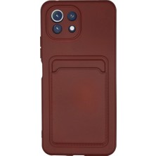 Erdo Ticaret Buğz Xiaomi Mi 11 Lite Kılıf Kelvin Kartvizitli Silikon - Bordo