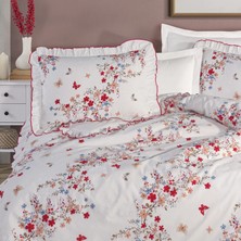 Garden Room Anceline - Çift Kişilik Süs Dikişli Fırfır'lı Nevresim Seti Natural Pamuk