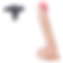 Xise Büyük Boyut 33 cm Realistik Dokulu Kalın Damarlı Kemerli  Dildo