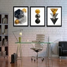 Duvar Ofis Ev Dekorasyonu Için Modern Çerçevi 3’lü Tablo Seti