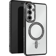 Erdo Ticaret Buğz Samsung Galaxy S25 Kılıf Joke Simli Magneticsafe Kılıf - Siyah