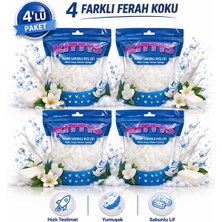 KITTYS Kıttys 4lü Set Sabunlu Duş Lifi Seti (Beyaz Sabun Kokulu Duş Lifi)