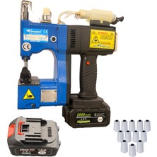 Broderi Şarjlı Çuval Ağzı Dikiş Makinası + Yedek Batarya + 12 Adet Bobin Ip