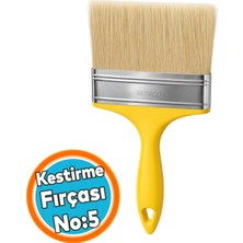 Nzb Sarı Saplı Kestirme Boya Fırçası Boya Badana Kestirme Fırçası 100 mm 4 Inc Fırça (1 Adet) No:5