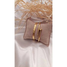 Trenddora Çelik Altın Kaplama 2li Bileklik Seti