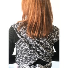 Zubu Dokuma Wrap Sling Bahar Dalı Siyah Ergonomik Taşıma Kapasitesi 20 kg Yenidoğan İçin