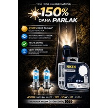 Duolight Niken H7 Ampul %150 Daha Parlak 12V 55W 4500K Natural White Halojen Far Ampulü 2 Adet