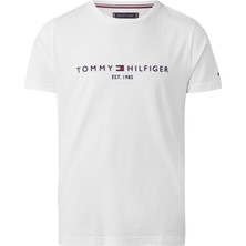 Tommy Hilfiger Core Tommy Logo Tee Erkek Tişört Düz Renk Tasarım Yumuşak Kumaş ile Rahat Stil