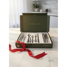 Gökdil Tuana Kutulu 60 Parça Sade Çelik 12 Kişilik Çatal & Kaşık Takımı