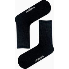 Carnaval Socks Düz Siyah Desensiz Renkli Spor Çorap
