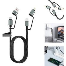 Vothoon 4'ü 1 Arada 100W Akıllı Tasarım Yüksek Dayanıklılık Çoklu Uyumlu Örgülü Hızlı Şarj Kablosu
