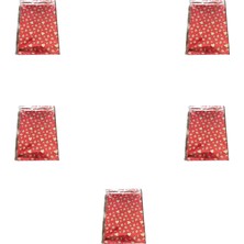 Omeyva Desenli Metalize Hediye Paketi Yapışkanlı Torba Poşet - 20X35 Cm. - 100 Adetlik 5 Paket