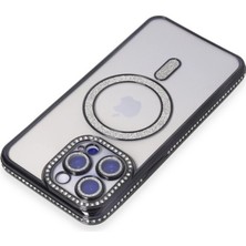 Erdo Ticaret Buğz Iphone 15 Pro Max Kılıf Joke Simli Magneticsafe Kılıf - Siyah