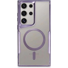 Erdo Ticaret Buğz Samsung Galaxy S23 Ultra Kılıf Boyi Magsafe Silikon Kapak - Derin Mor