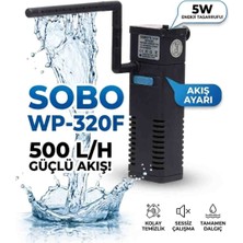 Sobo WP-320F 500 L/h Akvaryum İç Filtre 5W Sessiz Çalışma ve Güç Tüketimi ile Verimli