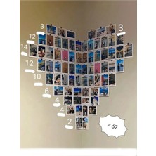 Photonom 67 Adet Intax Polaraid Fotoğraf | Kalp Şeklinde Duvar Tasarımı