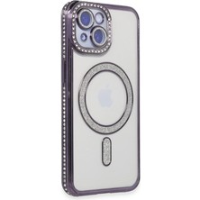 Erdo Ticaret Buğz Iphone 15 Kılıf Joke Simli Magneticsafe Kılıf - Derin Mor