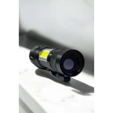 Uslucan Alışveriş Şarjlı Metal Zoomlu El Feneri Işıldak LED Işık Taşınabilir El Lambası