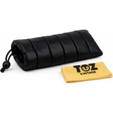 Toz Vintage Siyah Şişme Gözlük Kılıfı Çok Amaçlı Dolgulu Koruyucu Taşıma Çantası Büzgülü Puffer Tasarım