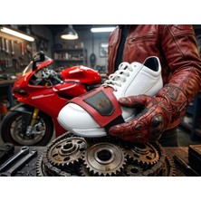 Mtndizlik  MAK77 Motosiklet Ayakkabı Koruyucu Deri Ped , Ayakkabı Koruyucu , Vites Değiştirme Pedi , Doğal Deri