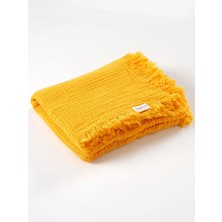 Tiny Lamb Brighton Sarı Renk %100 Organik Pamuktan 4 Katlı Müslin Battaniye 100X120cm - Yumuşak Müslin Battaniye