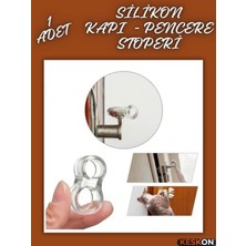 Keskon 4 Lü Paket Kapı Pencere Stoperi Silikon ( Toplam 4 Adet ) | Duvar Koruyucu Tampon | Kapı Arkası Çarpma Önleyici