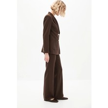 SHN Kahverengi Kruvaze Blazer Takım