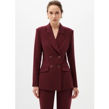 SHN Bordo Kruvaze Blazer Takım