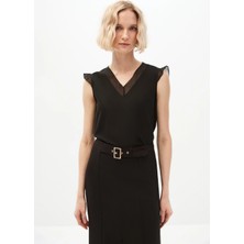 SHN Siyah V Yaka Bluz