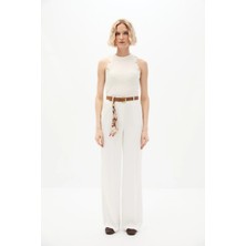 SHN Beyaz Kemerli Pantolon