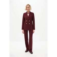SHN Bordo Kruvaze Blazer Takım