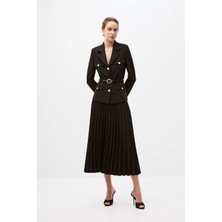 SHN Siyah Etekli Blazer Takım
