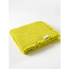 Tiny Lamb Brighton Fıstık Yeşili Renk %100 Organik Pamuk 4 Katlı Müslin Battaniye 100X120cm - Pamuk Müslin