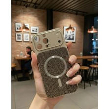 KumOziShop iPhone 14 Promax Uyumlu Magsafe Özellikli 17 Görünümlü Kamera Korumalı Elmas Taşlı Premium Kılıf