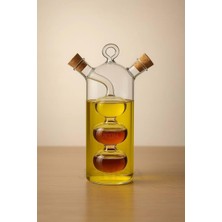 Chance Gift Iki Hanzeli Cam Yağdanlık Sirkelik Sosluk Sızdırmaz Modern Mutfak Yağ Şişesi 360ML