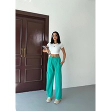 Zeo Basic Paraşüt Kumaş Kargo Cepli Bel ve Paça Lastik Detaylı Pantolon