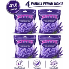 KITTYS Kıttys 4lü Set Sabunlu Duş Lifi Seti (Lavanta Sabun Kokulu Duş Lifi)