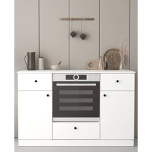 Alfimo Mobilya Soho Ankastre Fırın Dolabı Mutfak Çekmeceli Çok Amaçlı Dolap Beyaz