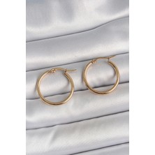 316 Çelik Gold Renk 22MM Kadın Halka Model Kadın Küpe