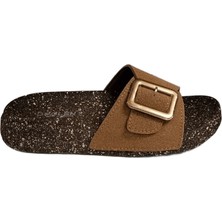 Waykon Polen Günlük Rahat Şık Hafif Toka Detaylı Kadın Terlik