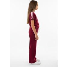 Toontoy Kız Çocuk 2'li Yanı Büzgülü Baskılı Eşofman Takım