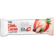Çilek ve Kakao Aromalı Protein Bar 45 G | Protein Içeren Atıştırmalık ve Sporcu Barı | 12 Adet
