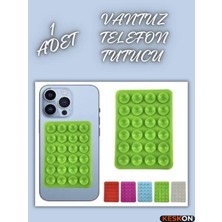 Keskon Silikon Vakumlu Telefon Tutucu – Kaymaz Vantuzlu ve Yapışkanlı Stand