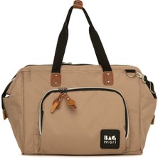 Bagmori Vizon Askılı Anne Bebek Bakım Çantası 37x31x16 cm Kahverengi Kullanışlı ve Estetik Tasarım