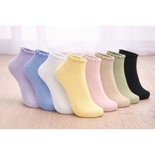 Sky Socks 10'lu Penye Pamuklu Fırfırlı Soft Renkli Kokulu Patik Unisex Kısa Spor Sneakers Çorap