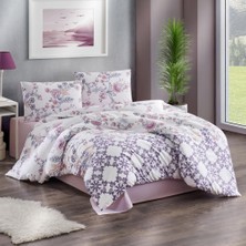 Kristal Çift Kişilik Ranforce Nevresim Takımı Motif Lila
