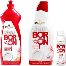 Boron 820 ml Jel Bulaşık Makinesi Doğal İçerikli 650 ml Elde Bulaşık Ve 110 ml Parlatıcı